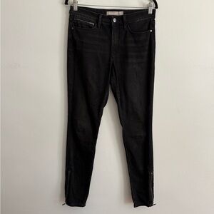 Athleta Black Whiskered Sculptek Skinny Jeans with Zipper Ankle – Size 6